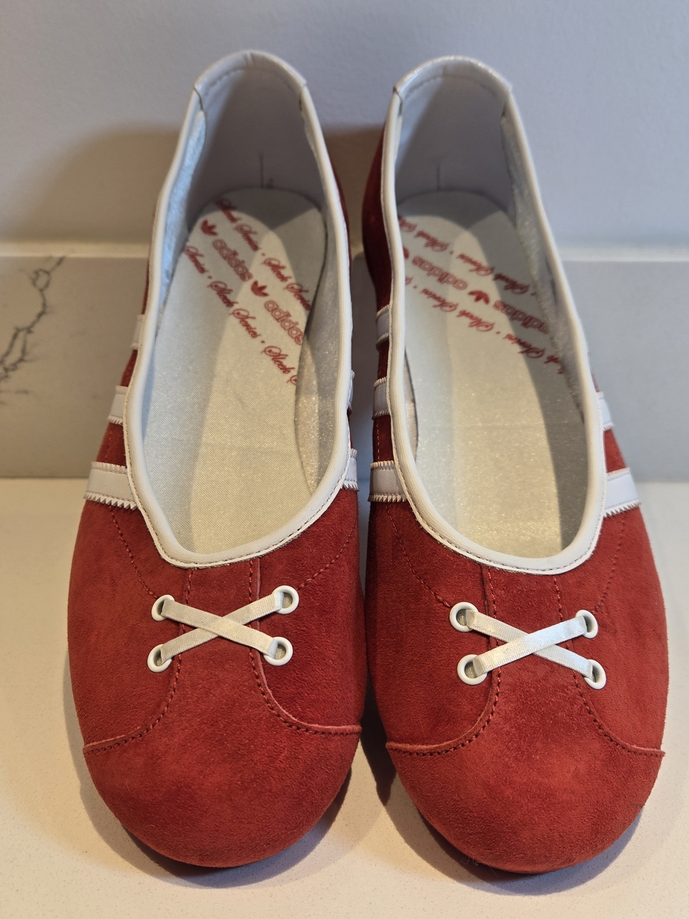 adidas Red Suede Ballet Flats